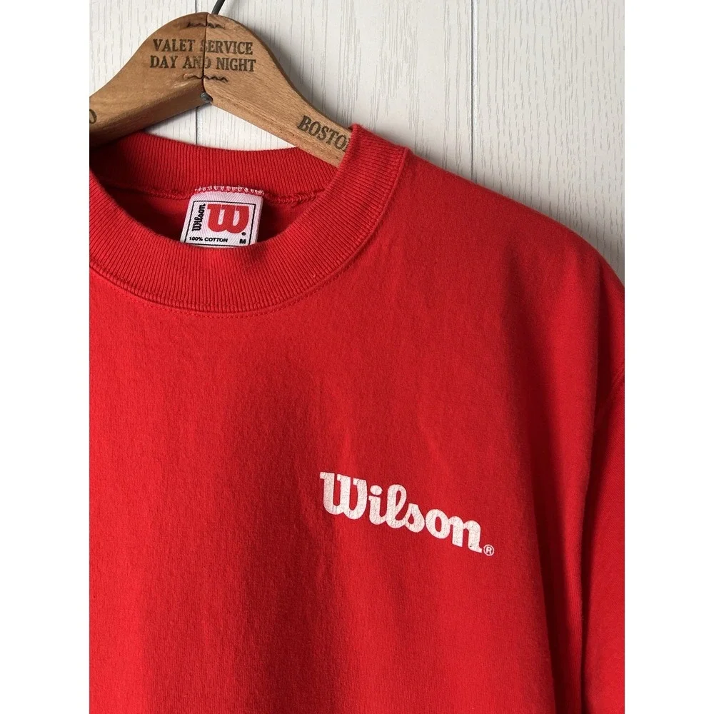 Vintage 90's LOT OF 2 Wilson Athletic Spellout T-Shirts USA Men Medium Black Red